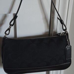 Coach Black Mini Signature Jacquard Shoulder Bag